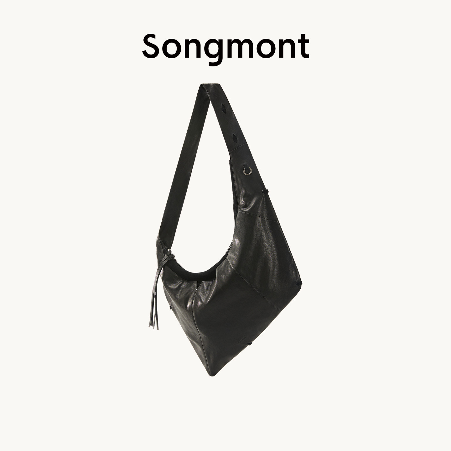 Songmont山下有松破壳系列种壳包植鞣羊皮中性单肩斜挎hobo包