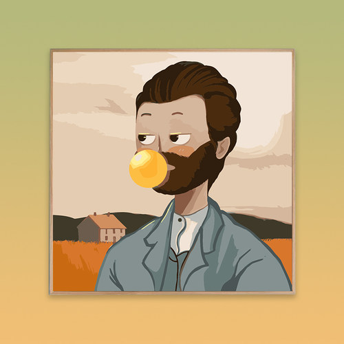 泡泡姑娘 数字油画diy填充涂填色手工绘画画油彩装饰上人物像