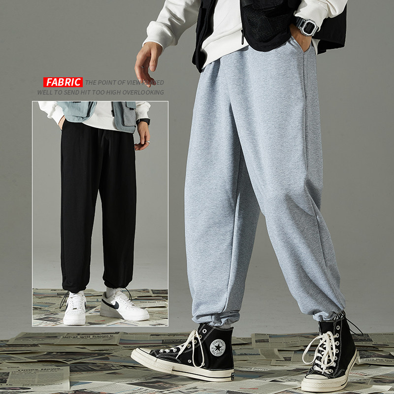 新款春季休閒褲男士直筒九分褲男褲子韓版運動褲衛褲