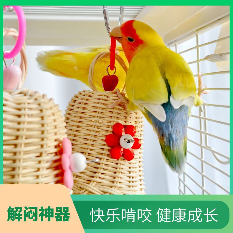 鹦鹉专用花朵情有独钟攀爬啃咬玩具解闷自嗨天然牡丹玄凤虎皮玩具