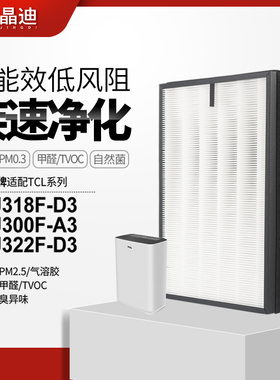 适配TCL空气净化器除PM2.5过滤网TKJ322F-D3除醛集尘套装滤芯
