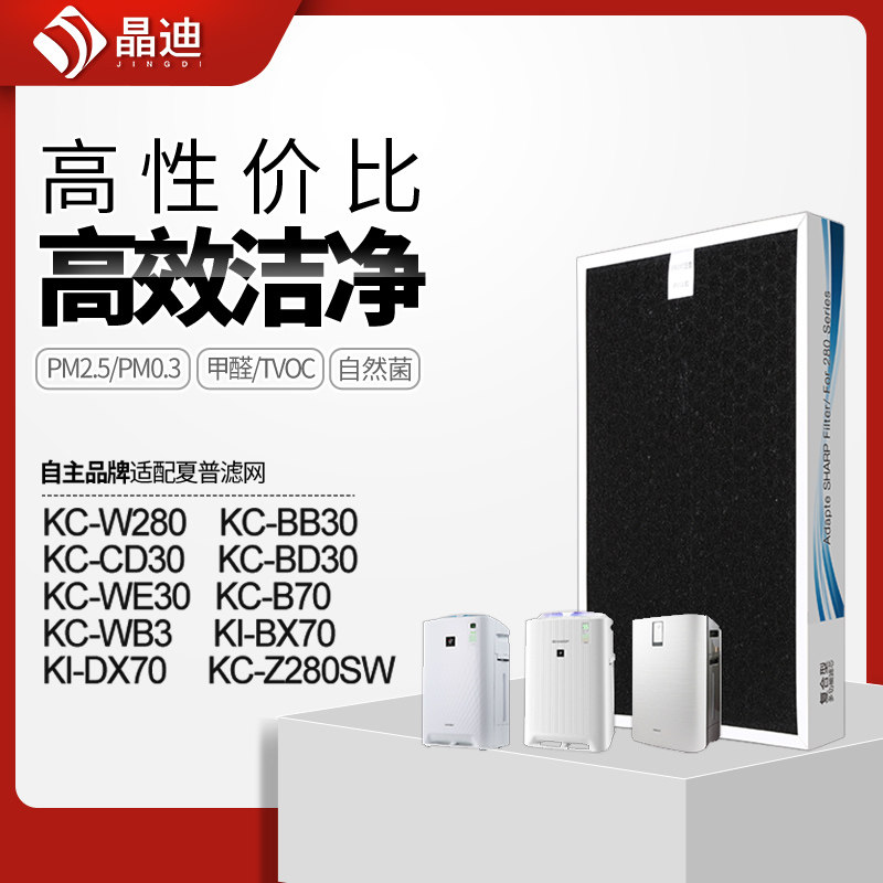 适配夏普空气净化器过滤网KC-BB/BD/CD/WB/WE30滤芯HEPA集尘除醛