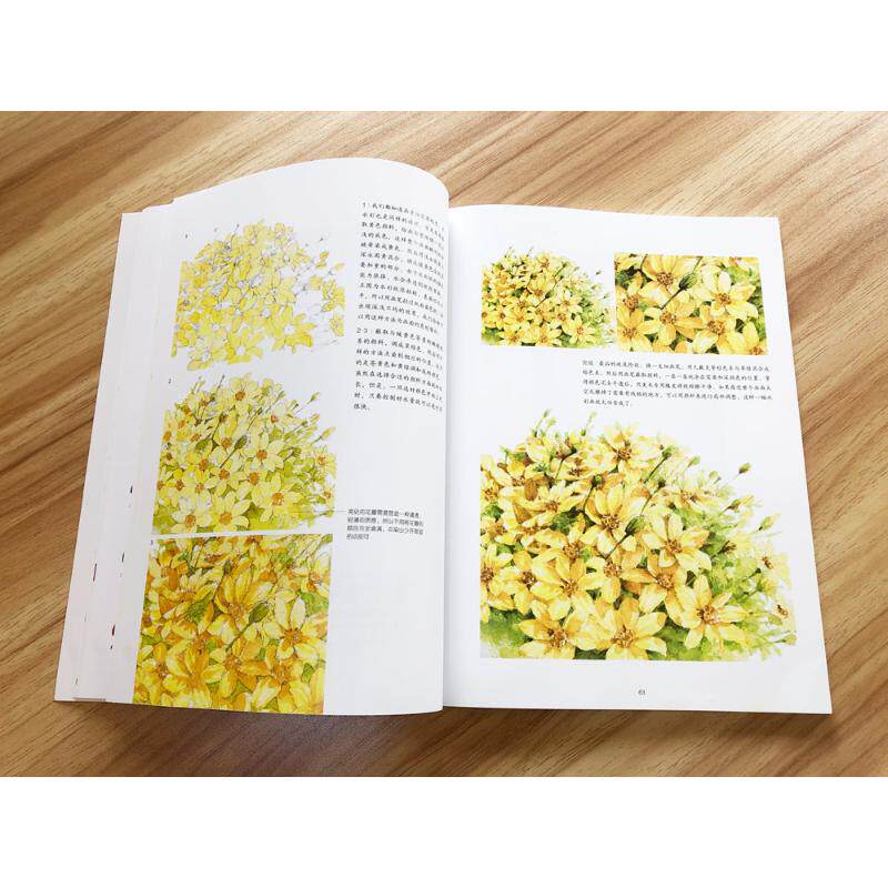 极简水彩绘 花卉的构图与色彩美学