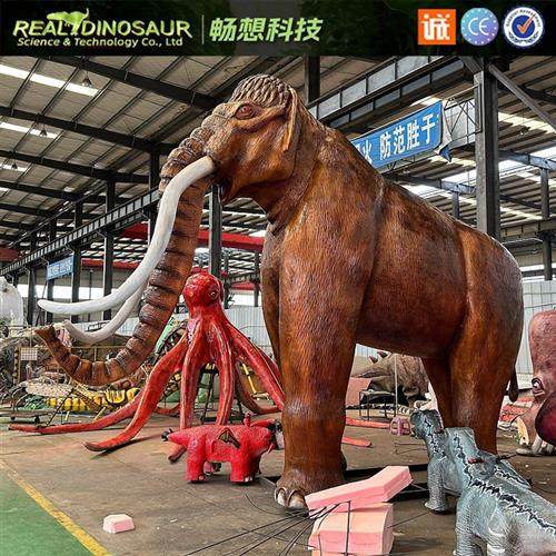 仿真卡通猛犸象电动动物机模仿生大象猛犸象模型模型制作厂家