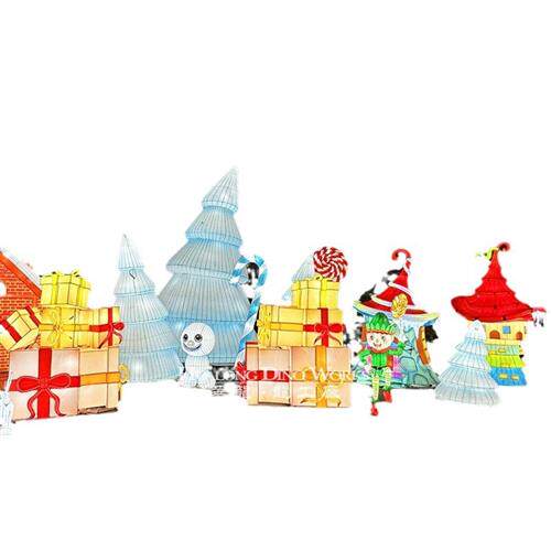 新春西方圣诞节日彩灯LED灯雪人麋鹿创意摆件商场街道美陈