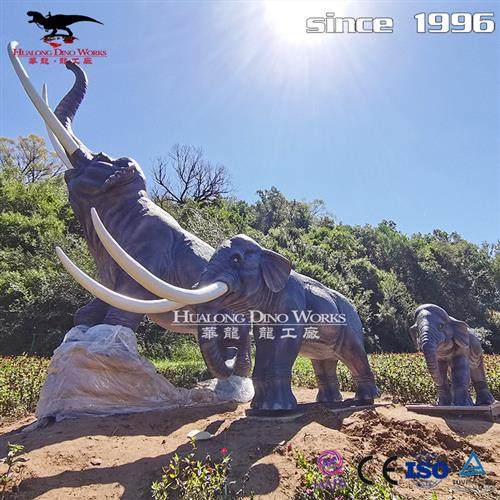 仿真动物黄河古象机械电动模型自贡彩灯恐龙厂家定制户外美陈摆件