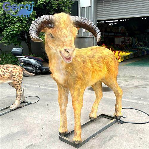 仿真山羊模型农场装饰道具摆件玻璃钢雕塑皮毛动物工艺品厂家
