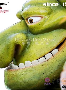 卡通动漫绿色怪物模型儿童乐园商场活动美陈引流自贡灯会厂家