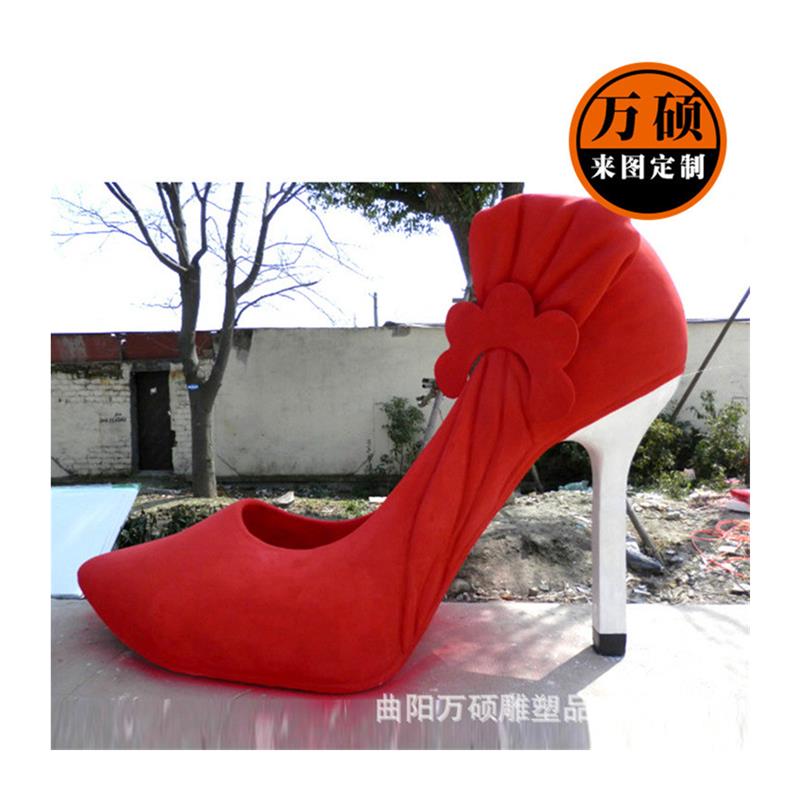 厂家制作玻璃钢高跟鞋雕塑玻璃钢树脂雕塑商场美陈装饰摆件