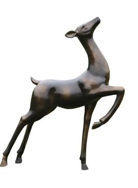 户外玻璃钢仿铜鹿雕塑园林景观庭院小区草坪动物抽象鹿装饰品摆件