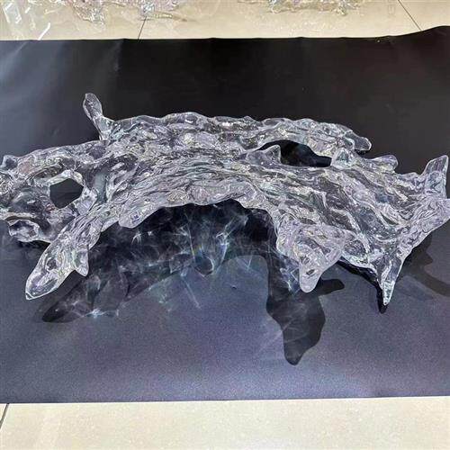 现代轻奢透明高级感浪花吊饰售楼处酒店大堂天花板悬挂吊顶装饰品