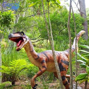 仿真迅猛龙模型户外景区园林景观展览大型仿真恐龙制做自贡厂家