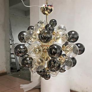 后现代餐厅灯北欧创意卧室客厅吊灯设计师个性 玻璃球魔豆分子灯具
