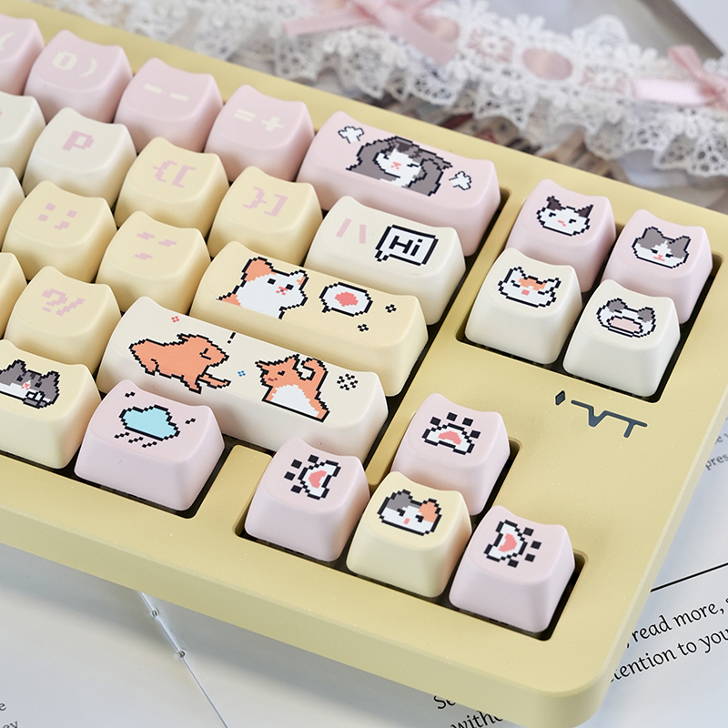 像素哈基米132键原创热升华个性主题可爱DIY客制化键盘帽mao高度