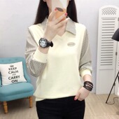 上衣外穿秋衣 高级感假两件卫衣女士宽松POLO领长袖 2026新款 春秋季
