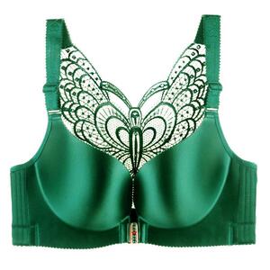 大码文胸美背内衣女胖mm薄款舒适潮前扣无痕聚拢200斤无钢圈胸罩