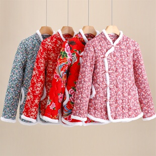 东北网红花棉袄女士冬季新款中老年妈妈装棉服民族风加厚棉衣外套