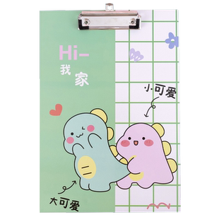 可爱A4纸小学生文件夹板资料写字垫板ins卡通可爱试卷夹板竖版记录书夹纸办公用品便携塑料资料夹菜单文具夹