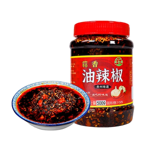 贵州黔食锦蒜香油辣椒遵义虾子油辣椒油泼辣子红油辣椒酱凉拌调料