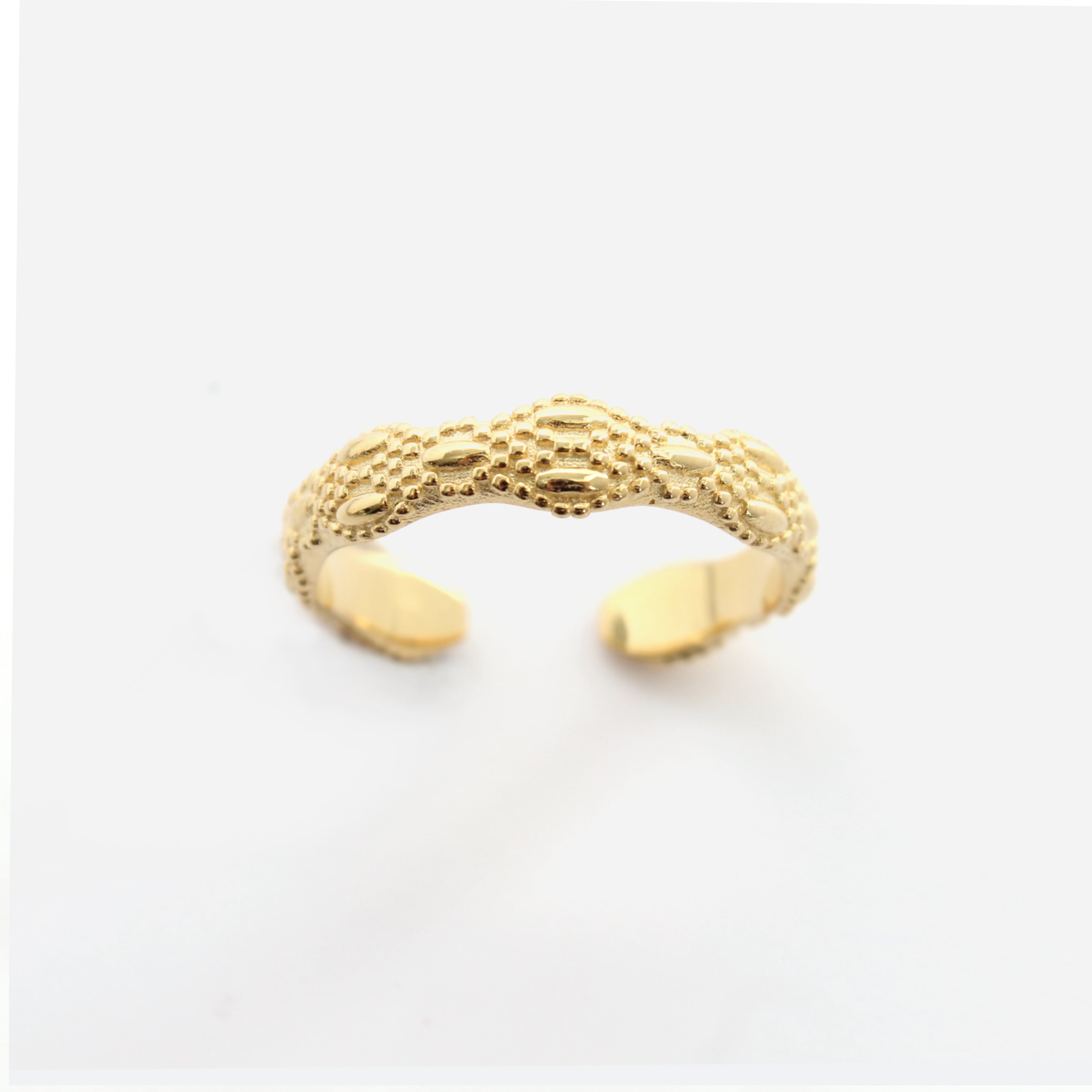 SUSISOMOS浮雕细戒指罗马开口环