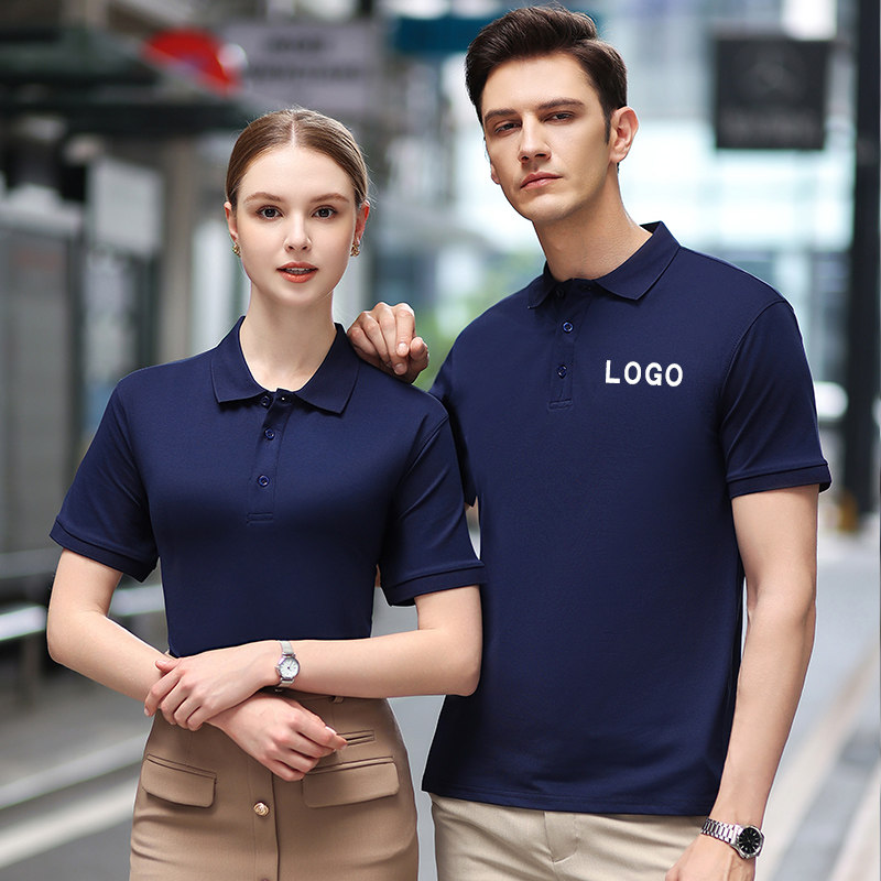定制汽车图案工作服短袖T恤男女4S店工装夏季冰丝polo衫新能源