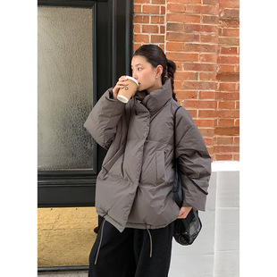木兰 下摆抽绳宽松羽绒服2025十三行冬季新款保暖白鸭绒外套