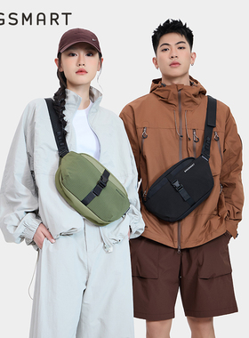 bagsmart斜挎包男士胸包机能单肩包女潮牌挎包新款运动背包