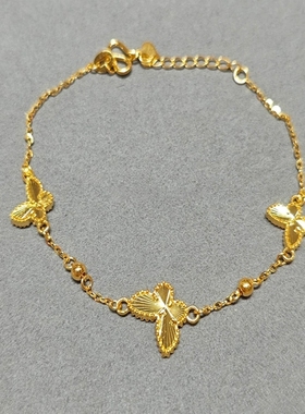 18k金镭射蝴蝶手链女2025年新款