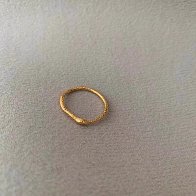 不掉色！钛钢金色灵蛇细圈戒指女小众设计本命年生肖蛇潮流食指戒