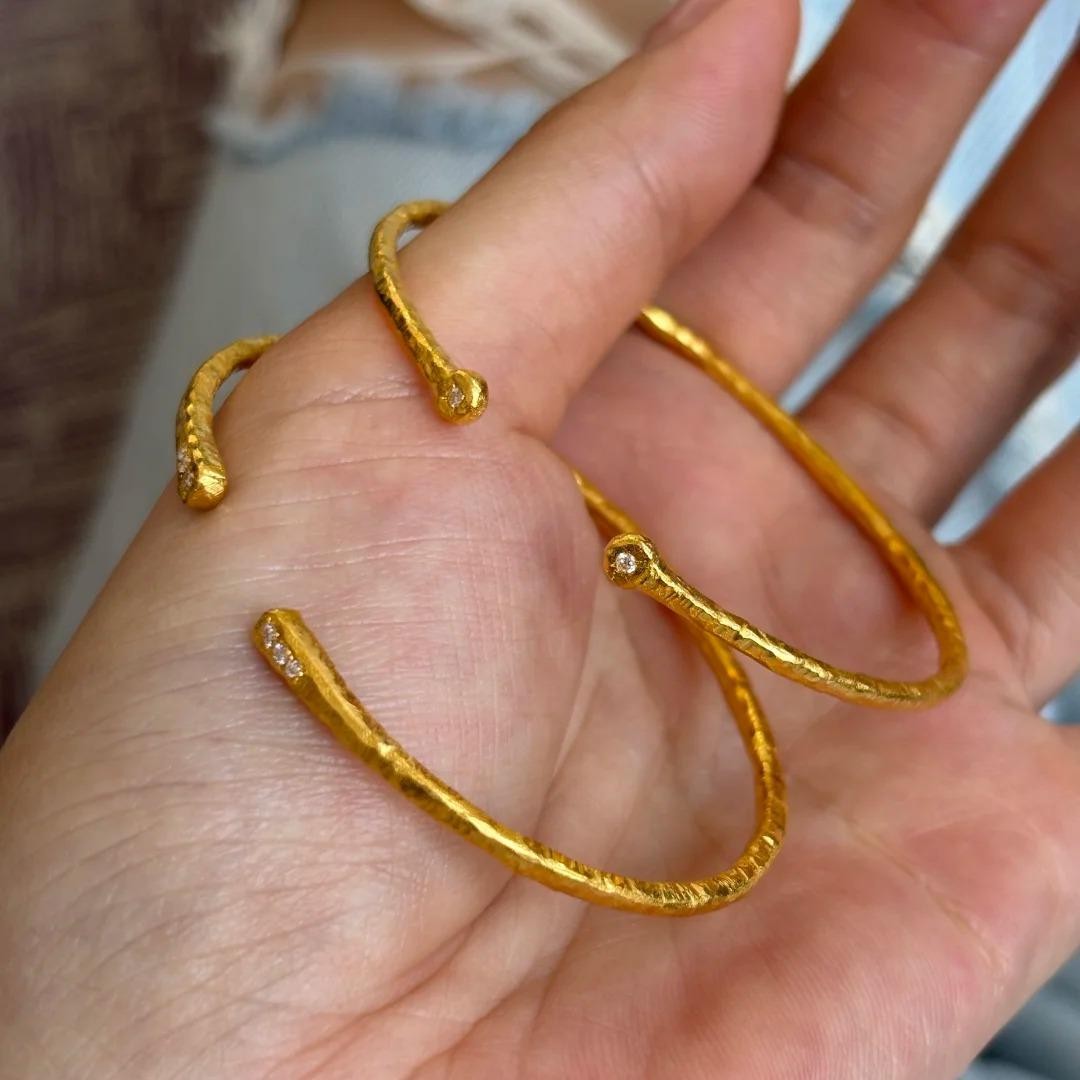重工货！不掉色细款金手镯女双头
