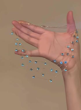 晚宴主角！满天星锆石流苏项链