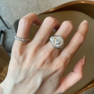 南法假日~重工八芒星盾牌戒指宫廷风轻奢高级感小众设计开口戒女