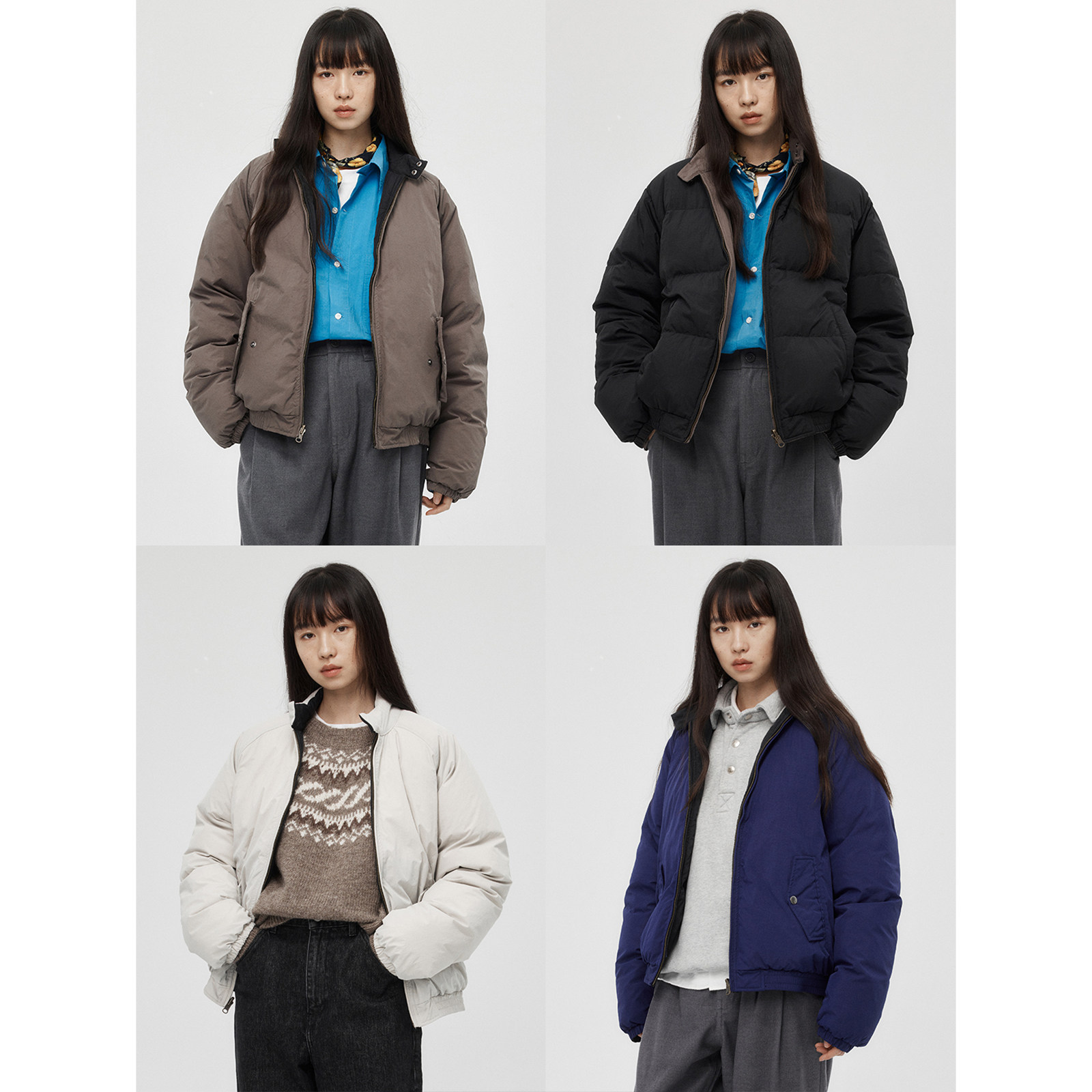 WHIMIN双面穿羽绒服90白鸭绒