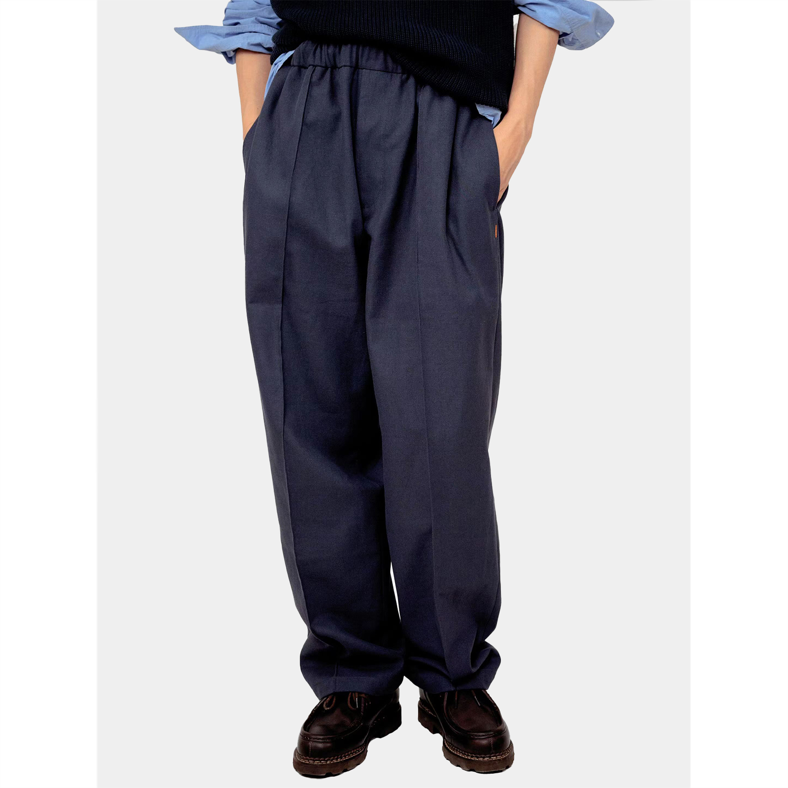 WHIMIN中缝斜纹锥形长裤