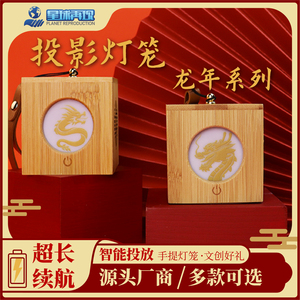 龙年灯笼文创木雕灯兔子投影灯手提灯笼创意摆件伴手礼小夜灯
