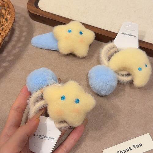 韩版可爱毛绒头绳儿童发圈