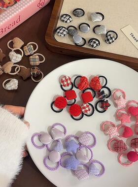 儿童小星皮筋爱心扎马尾头绳混色女孩可爱拇指发圈新款百搭公主风