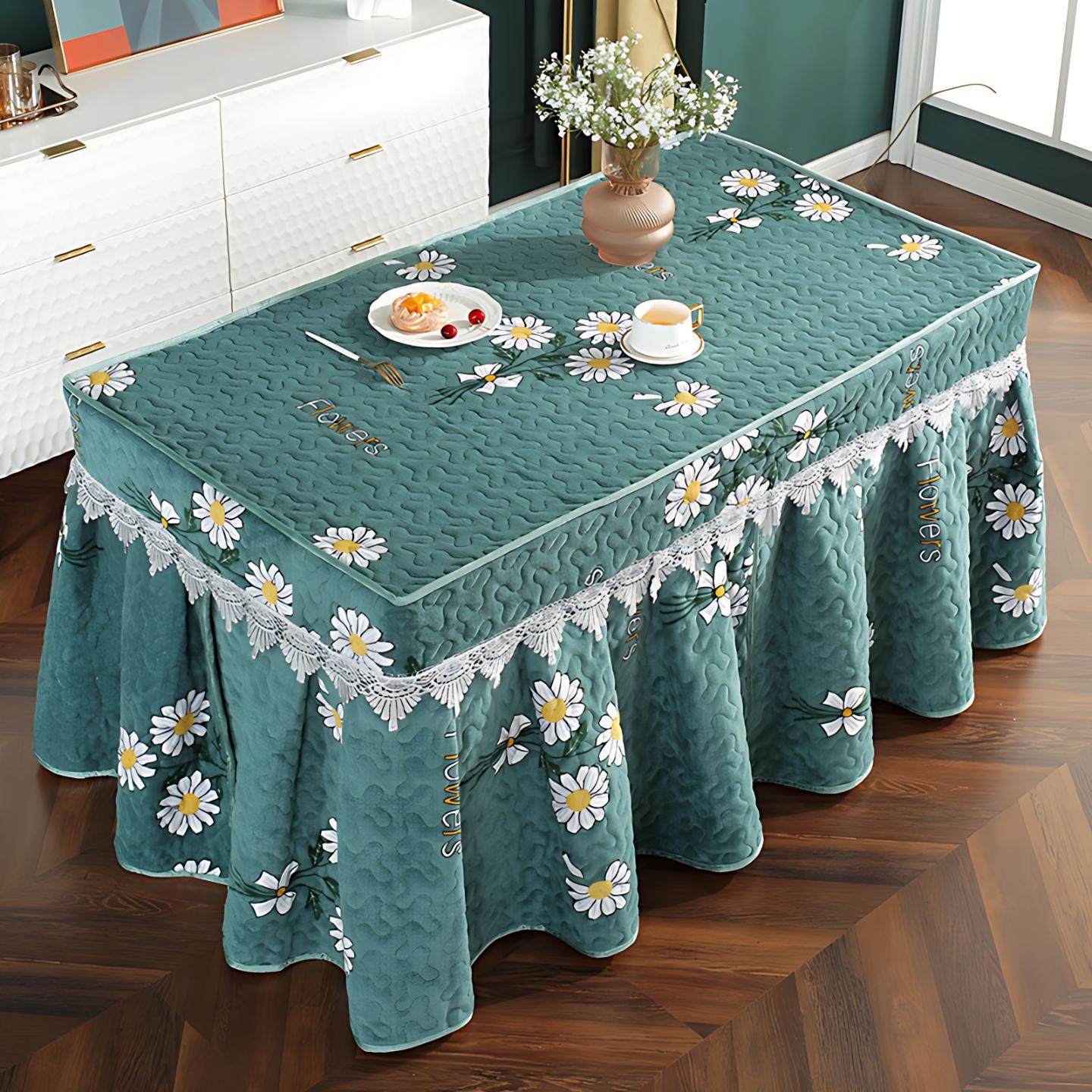 加厚绒布长方形烤火罩防尘取暖桌