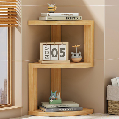 转角书架桌面置物架桌上隔板收纳架木质多层架子书房拐角收纳架