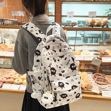 小清新涂鸦高颜值背包大学生初中生卡通轻便女生书包2025新款高中生高颜值耐脏防水结实大容量耐用女双肩背包