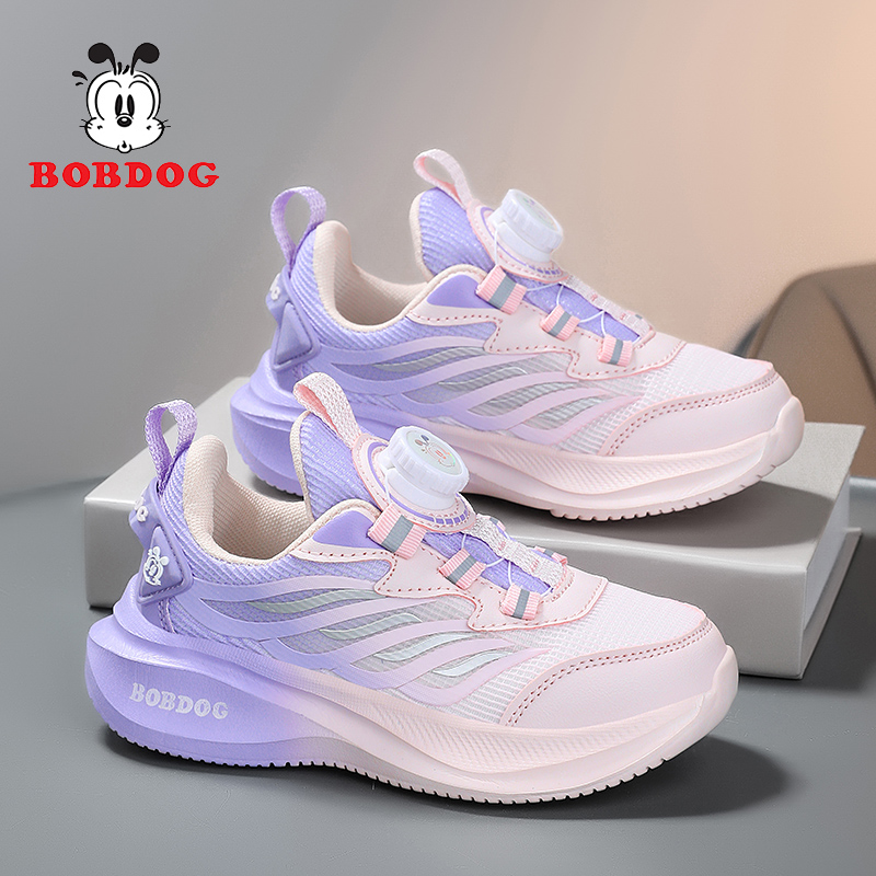 巴布豆女童运动鞋网面透气跑步鞋