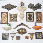 复古做旧风家居民宿酒吧餐厅置物架墙上装 法式 欧式 饰挂板壁挂壁饰