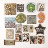 美式 复古做旧树脂彩绘实心挂板餐厅酒吧店铺墙上创意设计软装 壁饰