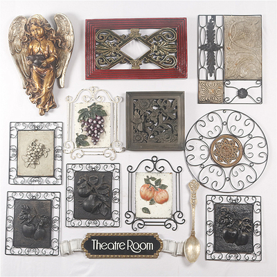 欧式复古做旧铁艺树脂壁饰