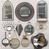 现代简约装 饰镜子洗手间民宿创意新款 复古艺术玄关镜卫浴镜化妆镜