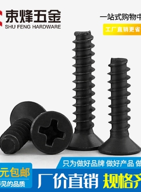 M2M2.3M2.6M3M4M5黑色304不锈钢十字平头/沉头/KB平尾自攻螺丝