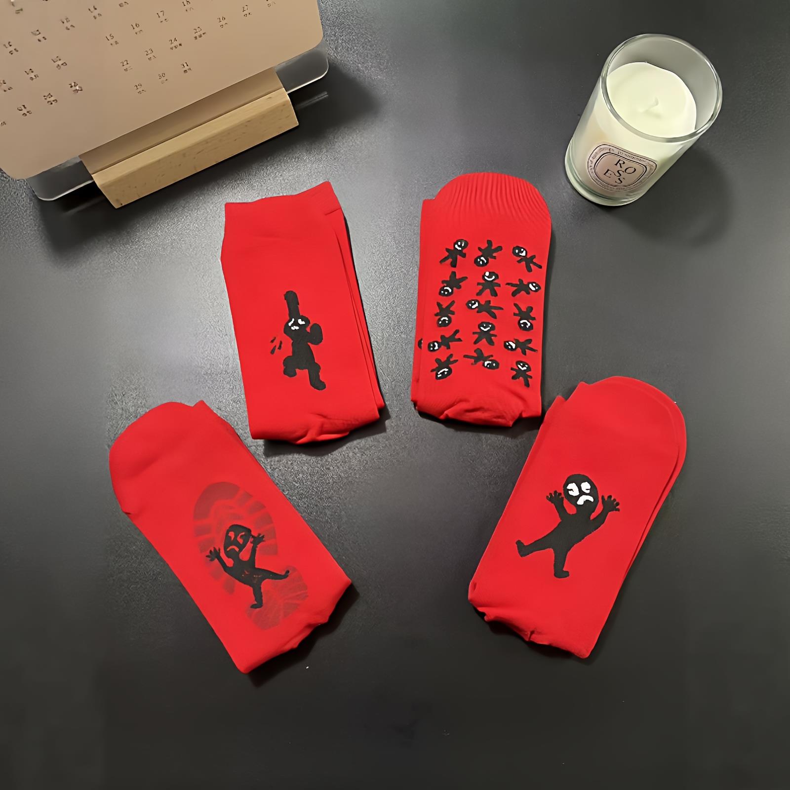 过年怎么少得了这新年红中筒袜