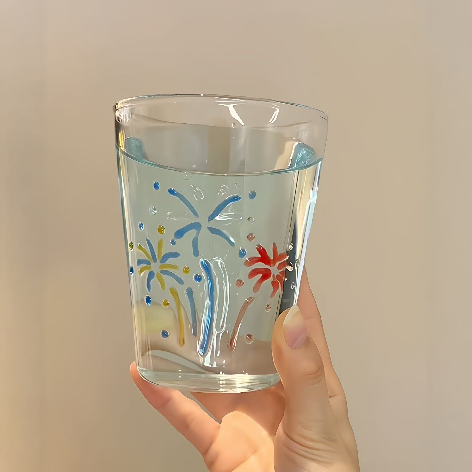 立体烟火玻璃杯2026新年