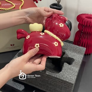 福运马红色新年摆件马年装饰品马上有钱桌面茶台酒柜书房客厅玄关