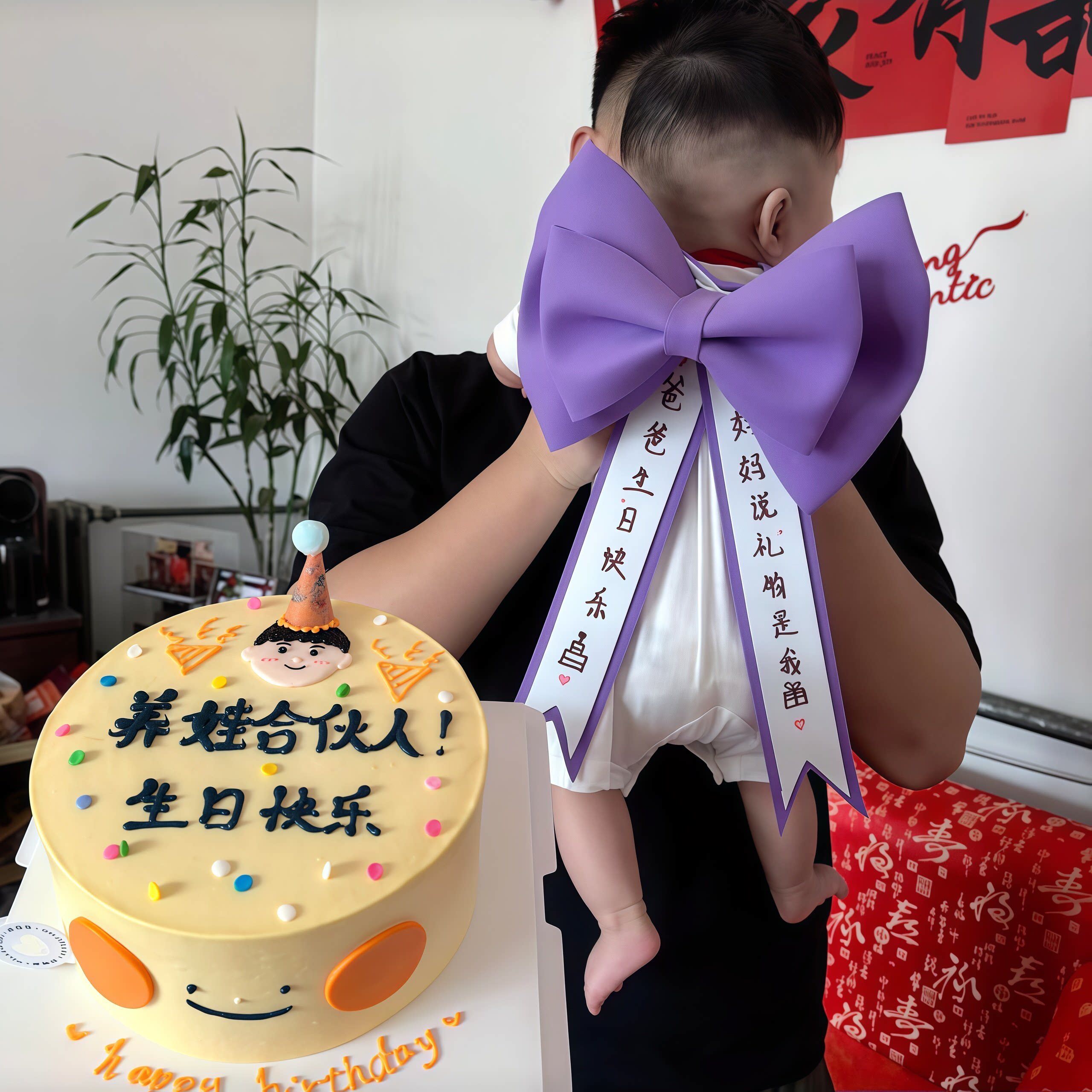 超大蝴蝶结宝宝DIY手作材料套装惊喜布置送父母仪式纪念拍照道具